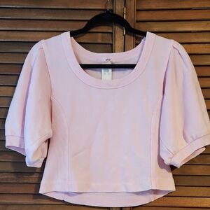NWT - Aerie Seams Right Short Sleeve Sweatshirt Crop